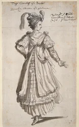 Królowa Zenobia, c.1609 (pióro i atrament na papierze)