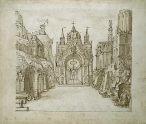 Portyk św. Jerzego, ok. 1610 (pióro i atrament na papierze)