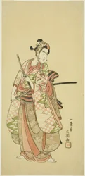 Aktor Sanogawa Ichimatsu II w kostiumie modnego młodzieńca (Wakashu)