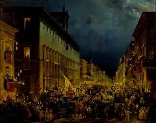 Wieczór Moccoli w Rzymie, 1834.