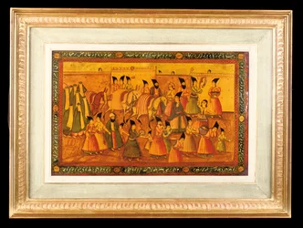 Jeden z pary malowanych paneli, Qajar Iran, 1850-75