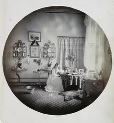 Wnętrze domu w Muckross, ok. 1865 r. (odbitka albuminowa)