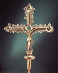 Krzyż procesyjny, Ballymacasey, hrabstwo Kerry, 1479 (srebrno-złoty)