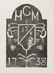 Odbitka z kamienia narożnego przedstawiającego symbole masońskie, datowana na 1738