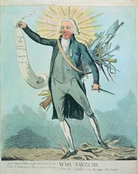 "Wha Wants Me", karykatura Tom Paine and the Rights of Man i Common Sense autorstwa Isaaca Cruikshanka (1756-1811/16)