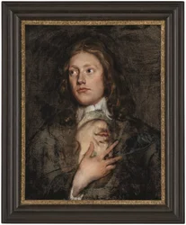 Portret dżentelmena, w popiersiu, z kolejnym portretem poniżej (olej na płótnie)