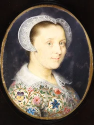 Elizabeth Harding, pani Isaac Oliver (akwarela na welinie)