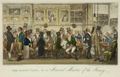 The Daffy Club, czyli Musical Muster of the Fancy, wydany w 1824 roku (litografia kolorowa)