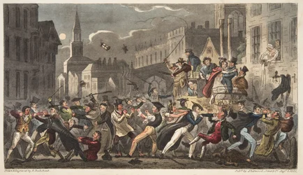 Town and Gown, z The English Spy, wyd. 1824 (grawerowanie ręcznie kolorowane)