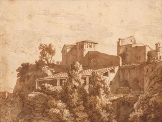 Widok kilku domów (Tivoli?)