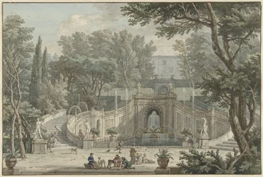 Widok na ogród Villa d’Este w Tivoli, ok.1725