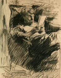 Portret artysty i autora Davida Burliuka 1882-1967, 1906