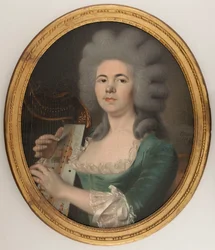 Przypuszczalnie portret to Rosalie Dugazon (1755-1821), śpiewaczka (olej na płótnie)