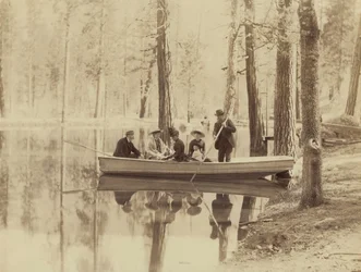 Scena nad jeziorem Stella, stacja Wawona, 1880 (zdjęcie)