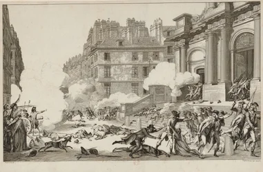 13 Vendémiaire. Stłumienie buntu rojalistów przez Napoleona Bonaparte... w Paryżu, 1797.