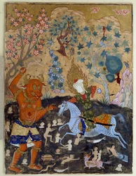 Art Islam: Strona falnamy: Iman Reza walczy z Div
