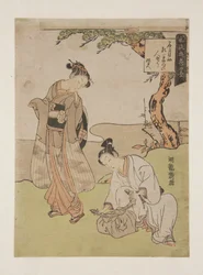 Poem by Shiseki (kolorowy drzeworyt)
