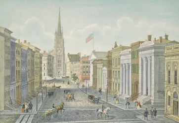 Wall Street w Nowym Jorku w 1847 roku.