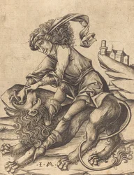 Samson i lew, c. 1475.