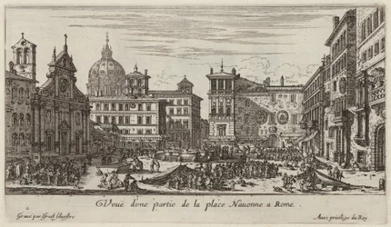 Widok części Piazza Navona w Rzymie