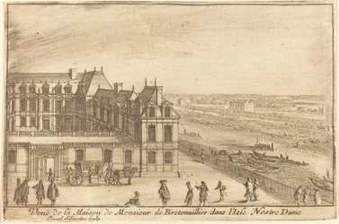 Widok Domu Monsieur de Bretonuiller na Isle Nostre Dame