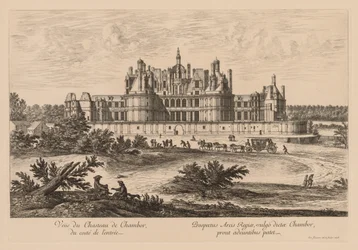 Widok na Château de Chambord, od strony wejścia, 1678.