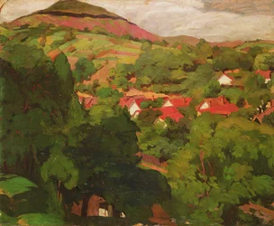 Krajobraz w Nagybanya, Węgry, 1918 panel