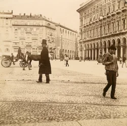 Widok na Piazza del Duomo, Mediolan, 1873