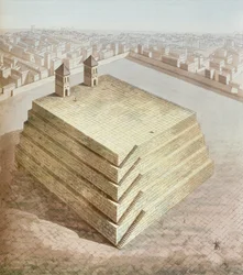 Meksykański Teocalli, ok.1820