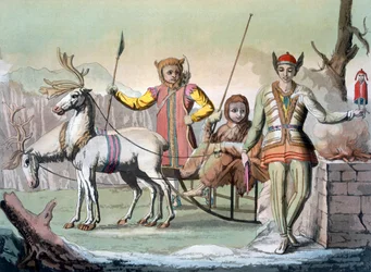 Pewien szaman ze świtą, Syberia, ok. 1820-30s