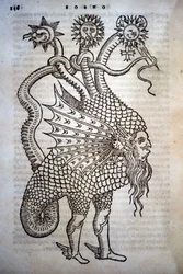 Alchimie: Monster Hybrid, w – „The Transmutatione Metallica Sogni Tre” Giovanniego Battisty Nazari, zredagowane w Brescii w 1599 roku.