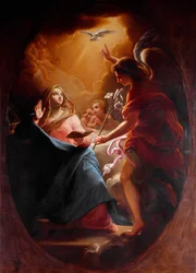 Anonimowy obraz Zwiastowania XVII-wiecznego Rzymu, Chiesa del Sacro Cuore