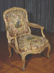 Fotel à la Reine (złocone drewno i tapicerka)