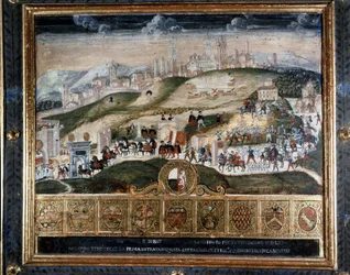 Przybycie do Sieny Kosima I Medyceusza (1389 - 1464) - Archiwum Narodowe, Siena.