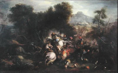 Scena bitwy (olej na płótnie)