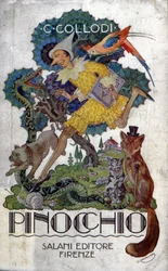 Okładka książki Carlo Collodiego "Pinokio" wydanej przez Salani editore, ok. 1920 r.