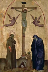 Ukrzyżowanie ze św. Franciszkiem z Asyżu i Dawcą (tempera na panelu)