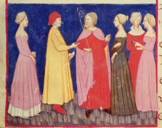 Dante i Beatrice w raju, z Boskiej komedii Dantego Alighieri (1265-1321)