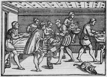 Grawer z 1574 r. w ""Della Cirurgia"""(O chirurgii) autorstwa włoskiego chirurga Giovanniego Andrea dalla Croce.
