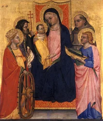 Madonna z Dzieciątkiem na tronie z czterema świętymi, ok. 1400 (tempera na drewnie topoli)