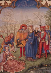 F.4v Miesiąc kwiecień: Procesja ślubna, z Brevarium Grimani