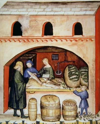 Fol.82v Solona ryba, ilustracja z Tacuinum Santiatis Codex Vindobonensis