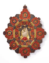 Rama z płaskorzeźbą Matki Boskiej z Dzieciątkiem, Trapani, koniec XVII w.