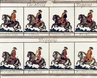 Tabela generalna wojsk króla Wiktora Amedeusza III (Vittorio Amedeo di Savoia) Sardynii w 1780 roku Szczegół - Muzeum Risorgimento Mediolan