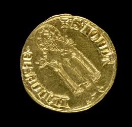 Złoty floren (rewers) przedstawiający św. Jana Chrzciciela, Florentine, 1252 (awers patrz 83495)