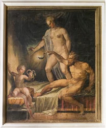 Niemowlę Herkules dusi węże, z Żółtego Pokoju, Rocca Meli Lupi, Soragna, Parma