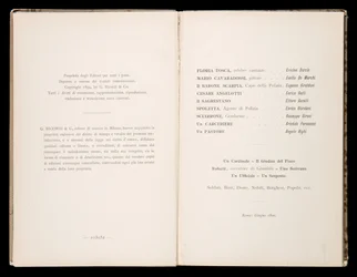 Libretto autorstwa Tosca Giacomo Pucciniego, wydanie Ricordi, Włochy