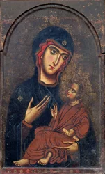 Madonna z Dzieciątkiem, znana jako Madonna w Pizie, szkoła florencka (tempera na panelu)