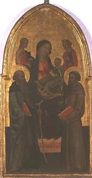 Madonna z Dzieciątkiem ze świętymi (tempera na panelu)