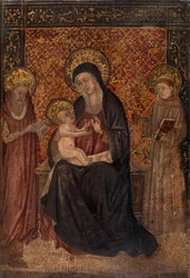 Madonna z Dzieciątkiem ze świętymi (tempera na panelu)
